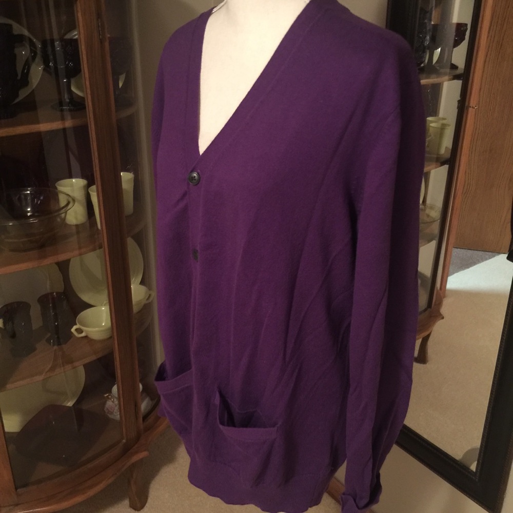 JCP size M unisex purple cardigan - Picture 3 of 3